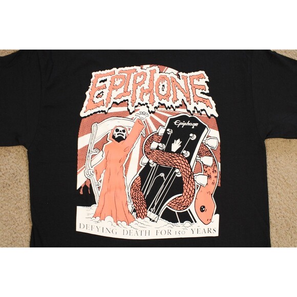 Gibson Epiphone 150th Anniversary Graphic Tee T-Shirt (M) Black Licensed NWOT - Picture 3 of 8
